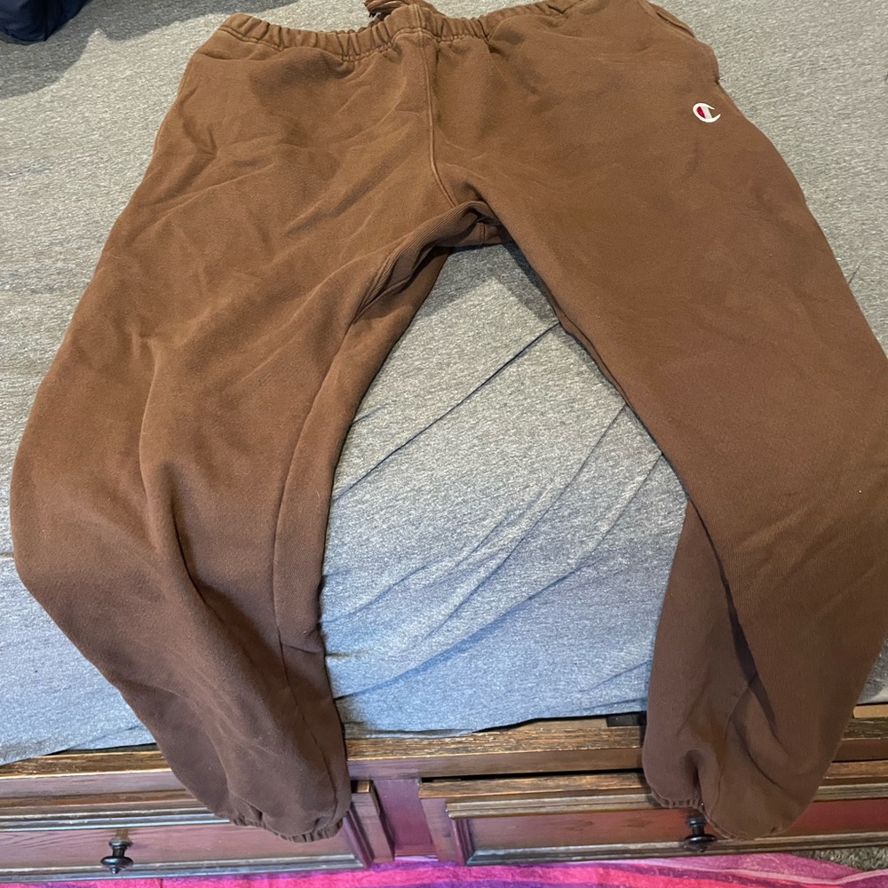 Champion Reverse Weave Fleece Sweatpants Size XL Brown